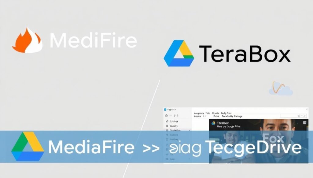 Gambar MediaFire dan TeraBox sebagai alternatif Google Drive