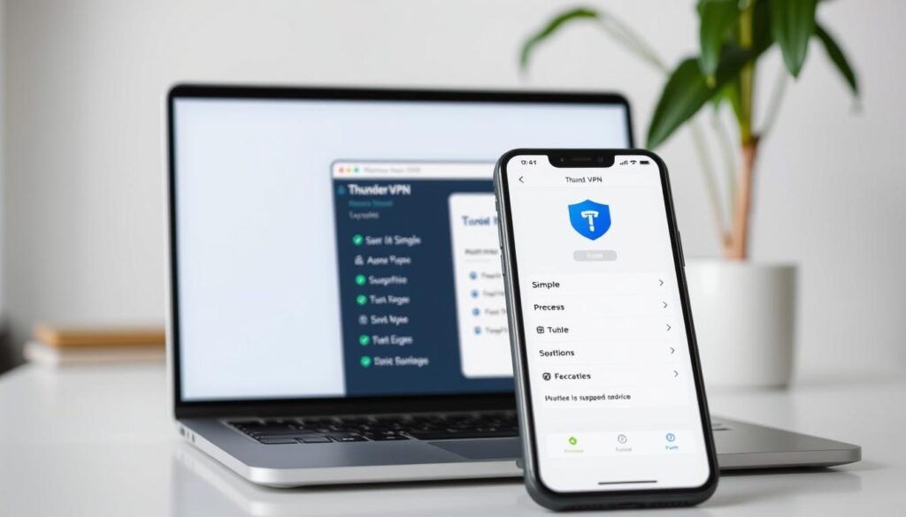Gambar Thunder VPN dengan antarmuka sederhana